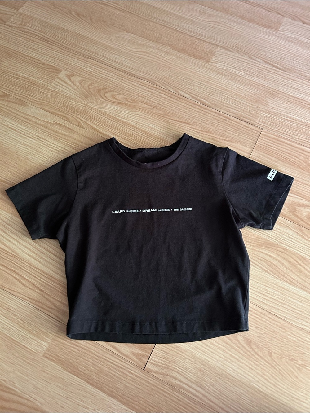 Alphalete Black Lifestyle Fit Learn More Dream More Be More Top Small